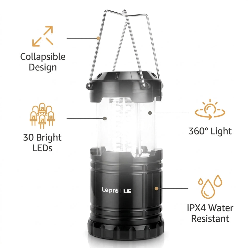 Collapsible LED Camping Lantern (2-Pack)