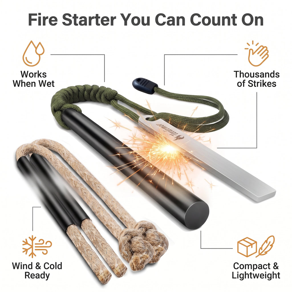 Ferro Rod Fire Starter Kit