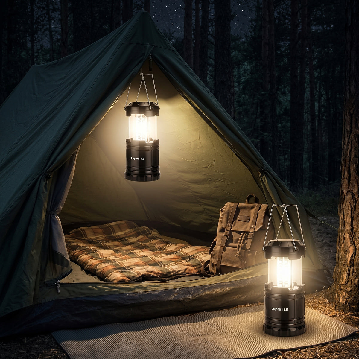 Collapsible LED Camping Lantern (2-Pack)
